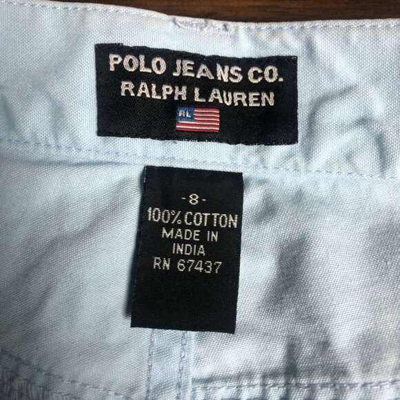 Ralph Lauren Polo Jeans Company Crop Pants Womens Size 8 Light Blue Casual - Picture 6 of 9